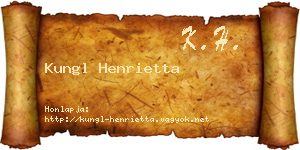 Kungl Henrietta névjegykártya